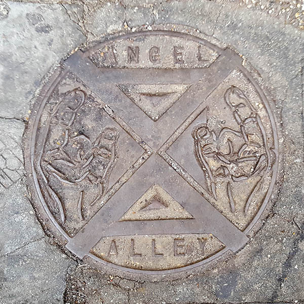 Manhole Cover, London - Cast iron Angel Alley
