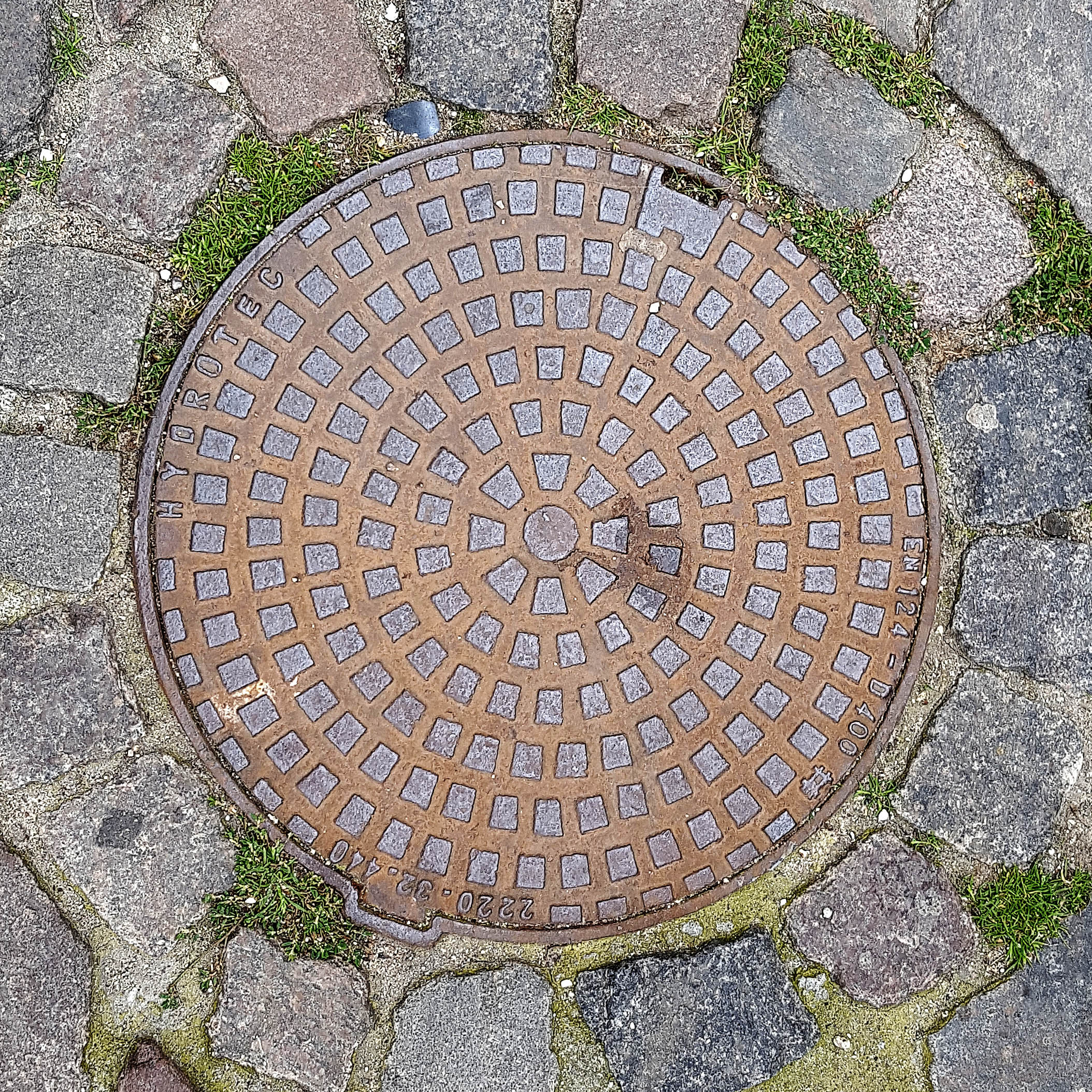Manhole Cover, Frederiksvark Denmark - Cast iron with graduated raised squares