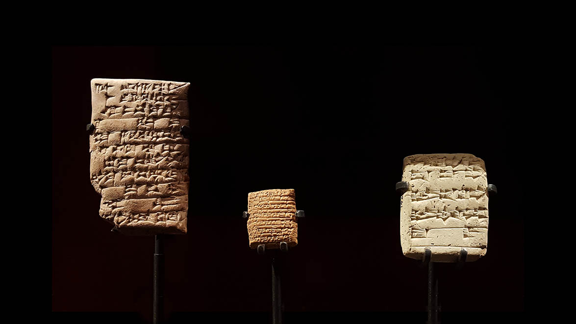 Stone tablets displayed in The Ashmolean Museum