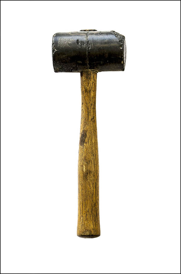 Mallet - black rubber head wooden handle