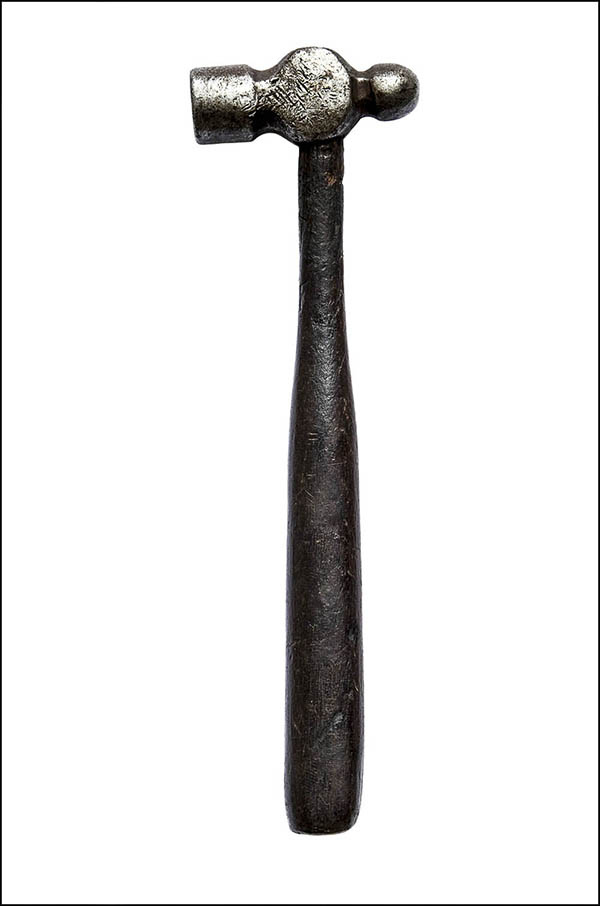 Ball-peen hammer - wooden handle - Antique