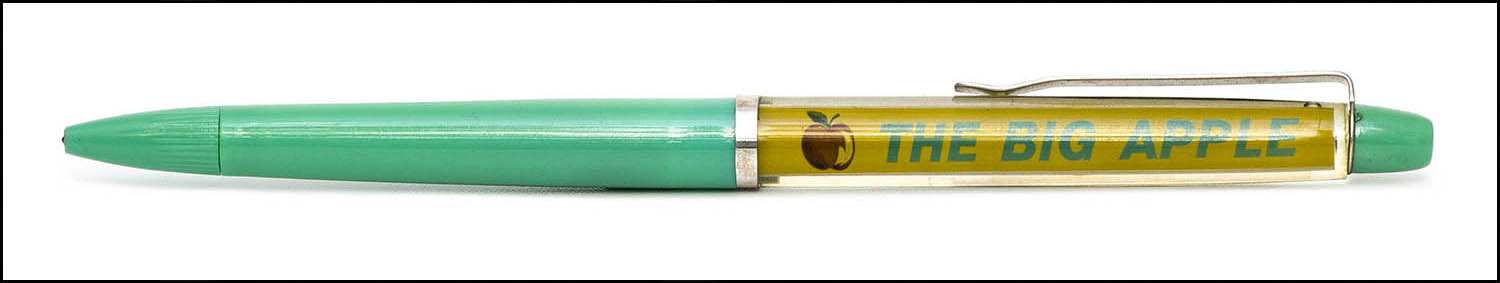 Floaty Souvenir Pen - New York, Empire State Building with King Kong - floating big apple - teal