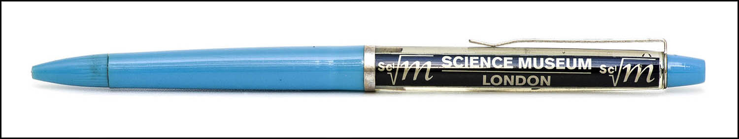 Floaty Souvenir Pen - Science Museum, London - Outer Space - floating rocket - pale blue