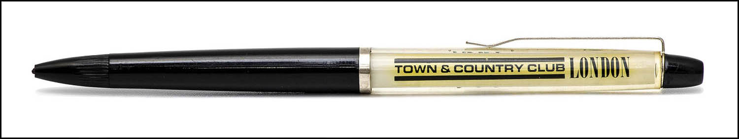 Floaty Souvenir Pen - Town and Country Club, London - floating band - black