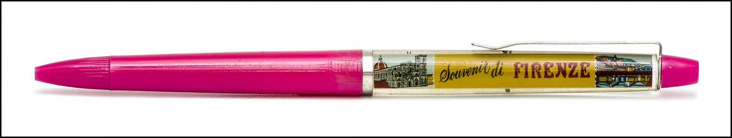 Floaty Souvenir Pen - Firenze City - floating carriage - pink