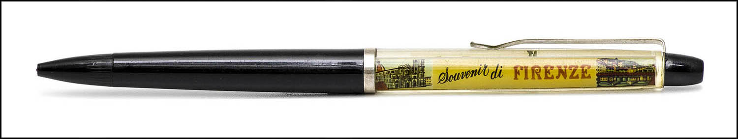 Floaty Souvenir Pen - Firenze - floating horse and carriage - black